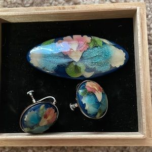 New Brooch and Clip on Earrings